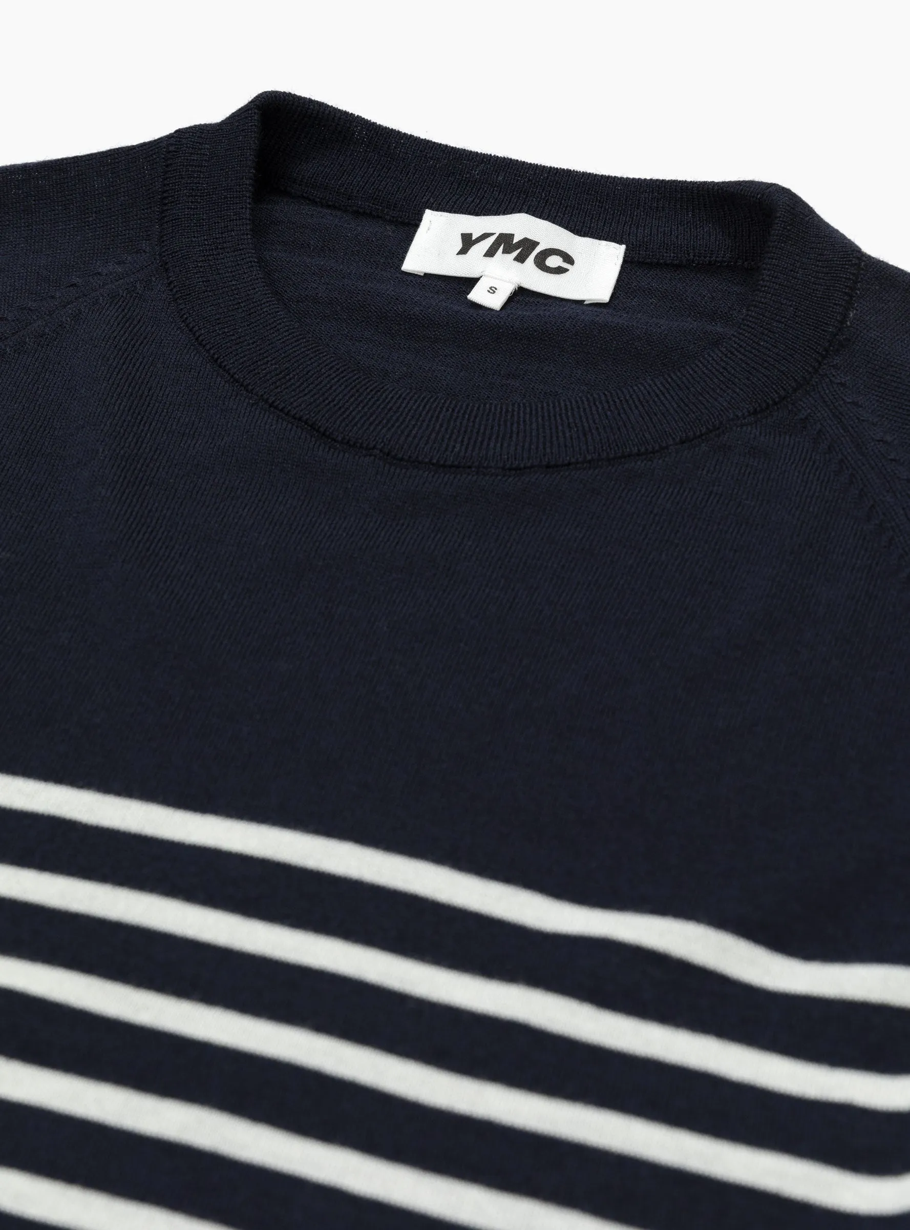 Suedehead Crewneck Knit Navy & Ecru