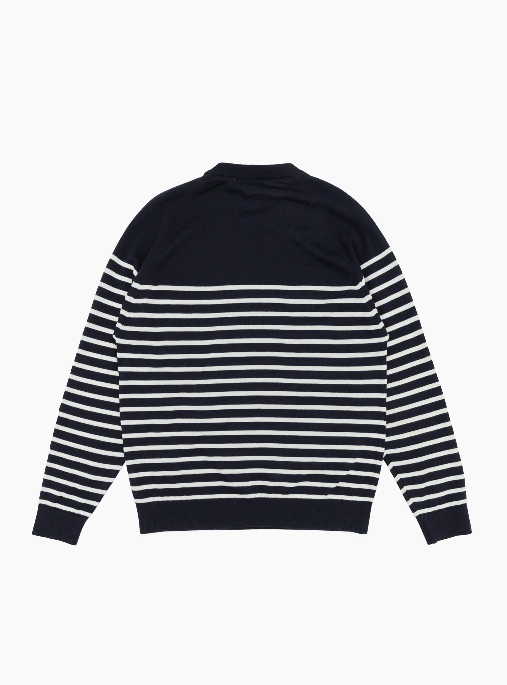 Suedehead Crewneck Knit Navy & Ecru