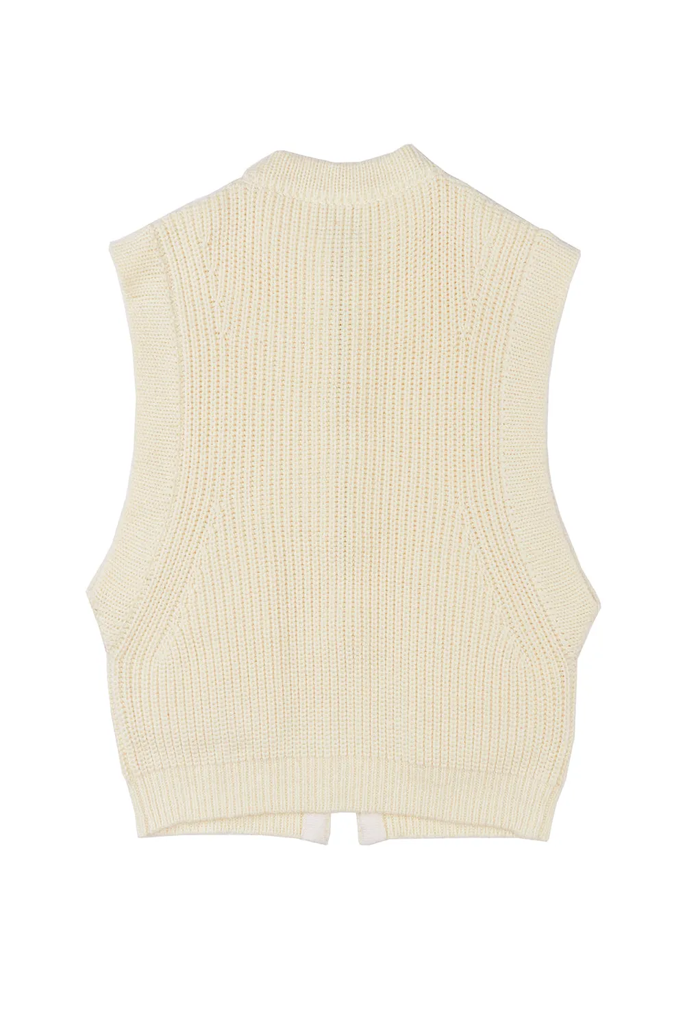 Super Frosty Oversized Vest in Ivory Merino