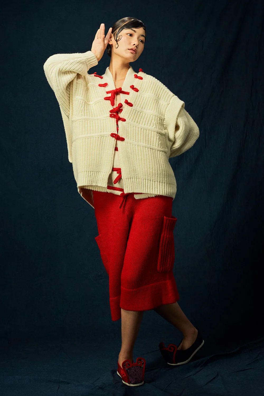 Super Frosty Oversized Vest in Ivory Merino