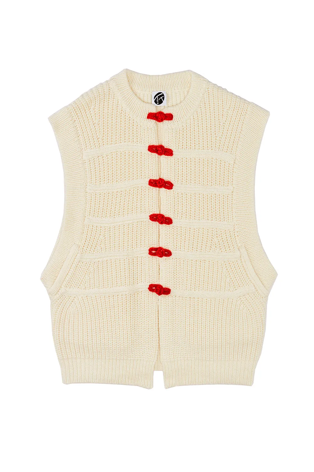 Super Frosty Oversized Vest in Ivory Merino