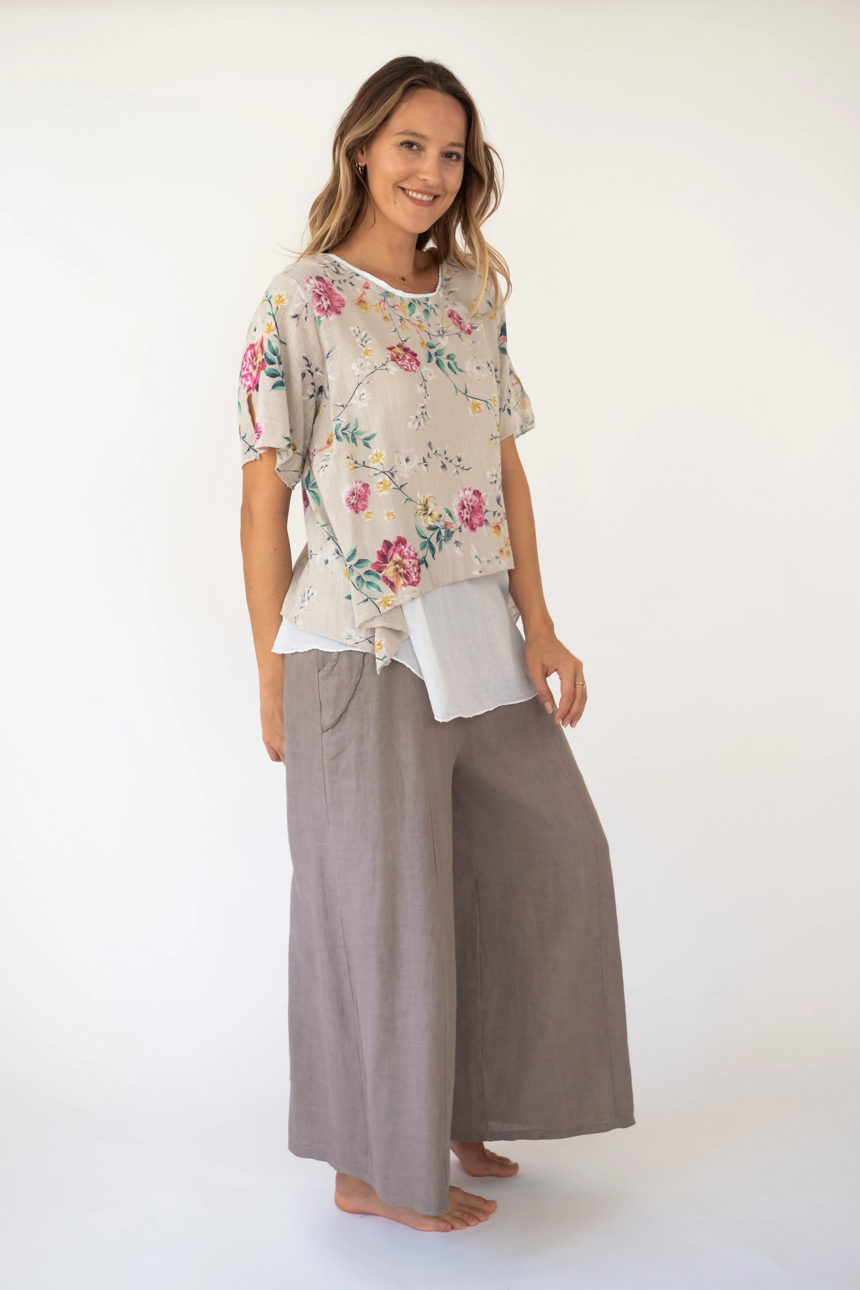 the Ailani Layered Linen Top