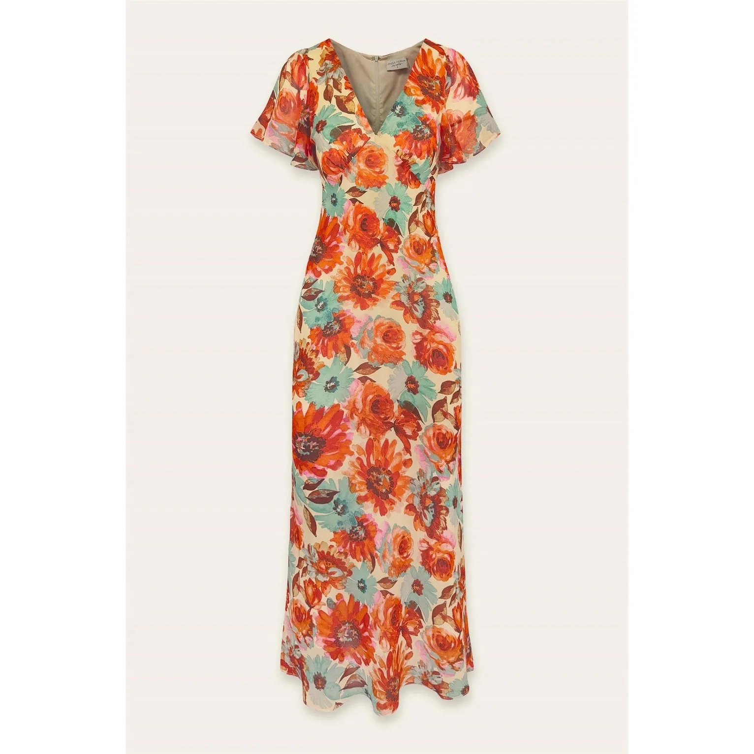 The Bright Eyed Flutter Sleeve Maxi Dress