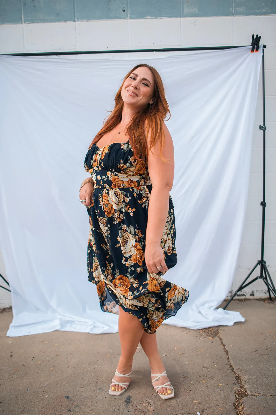 The Charlotte Maxi Dress - Navy Floral - PLUS