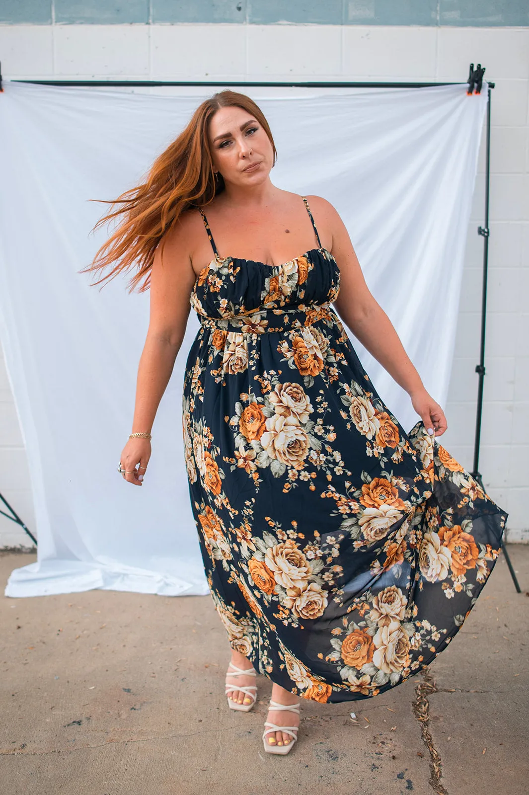 The Charlotte Maxi Dress - Navy Floral - PLUS