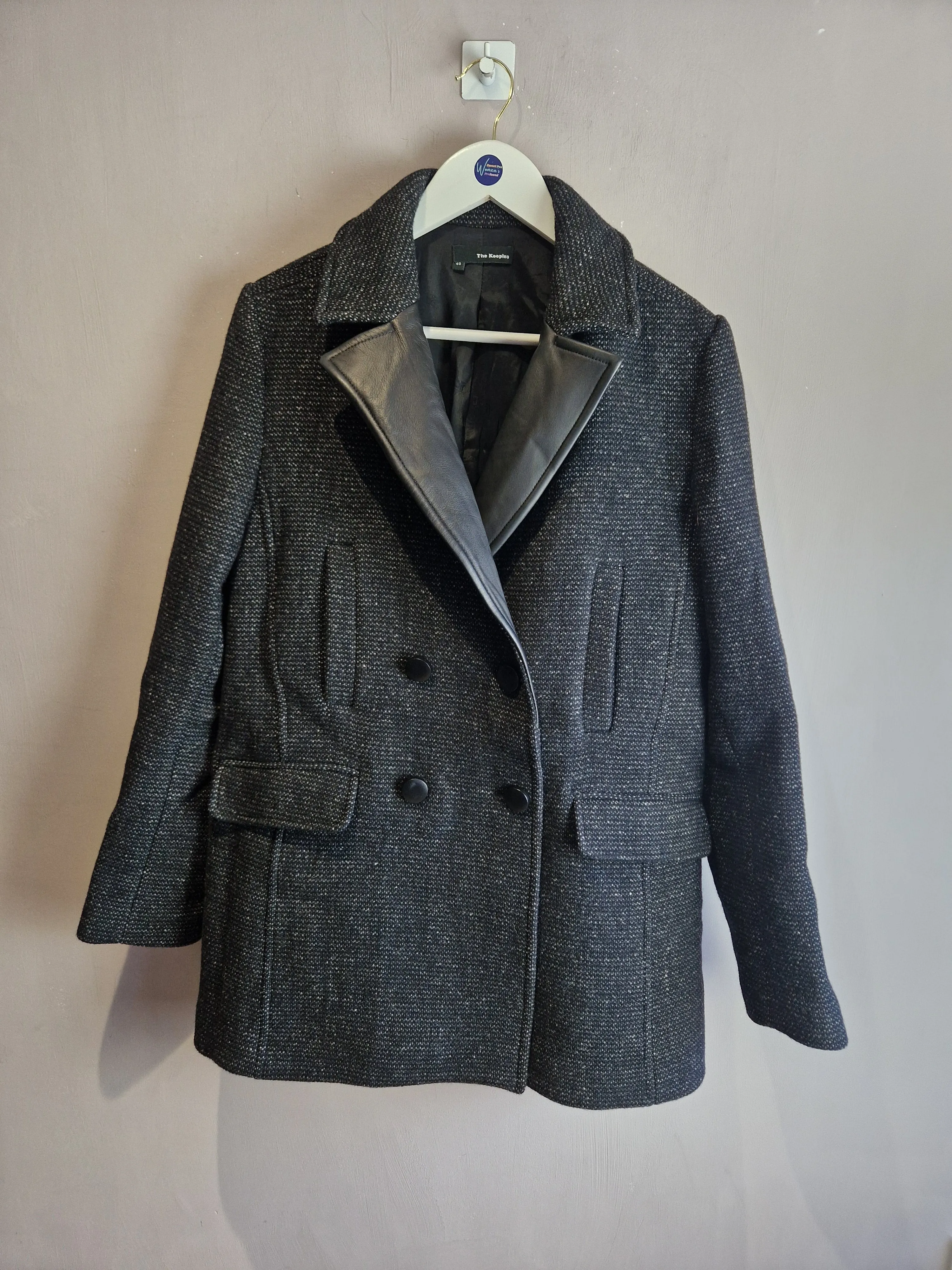 The Kooples black wool pea coat - size 12 (40)