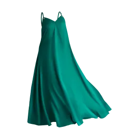 THE STROMBUS LINEN MAXI DRESS-GREEN