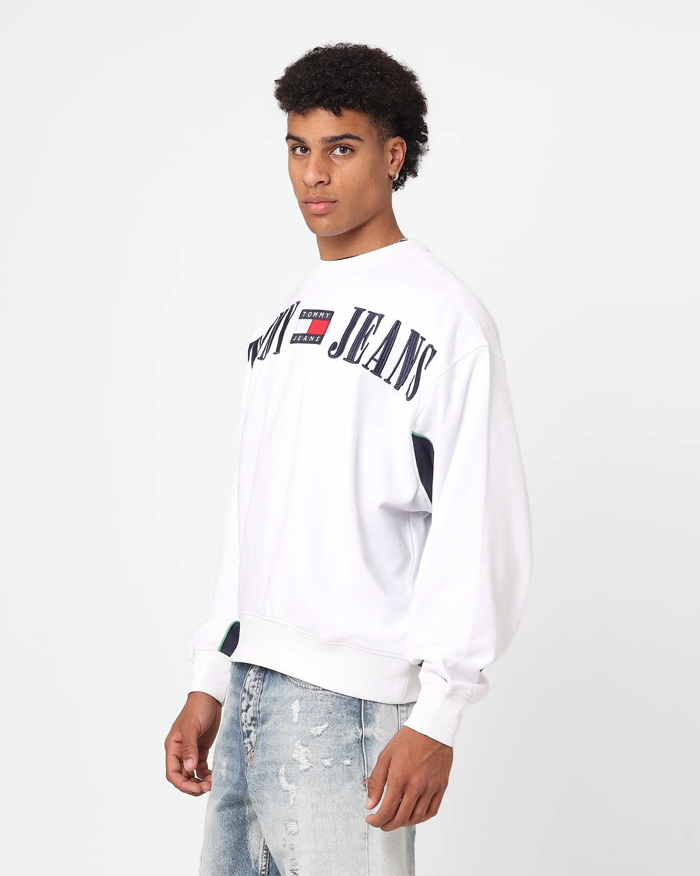 Tommy Jeans Boxy Archive Crewneck White