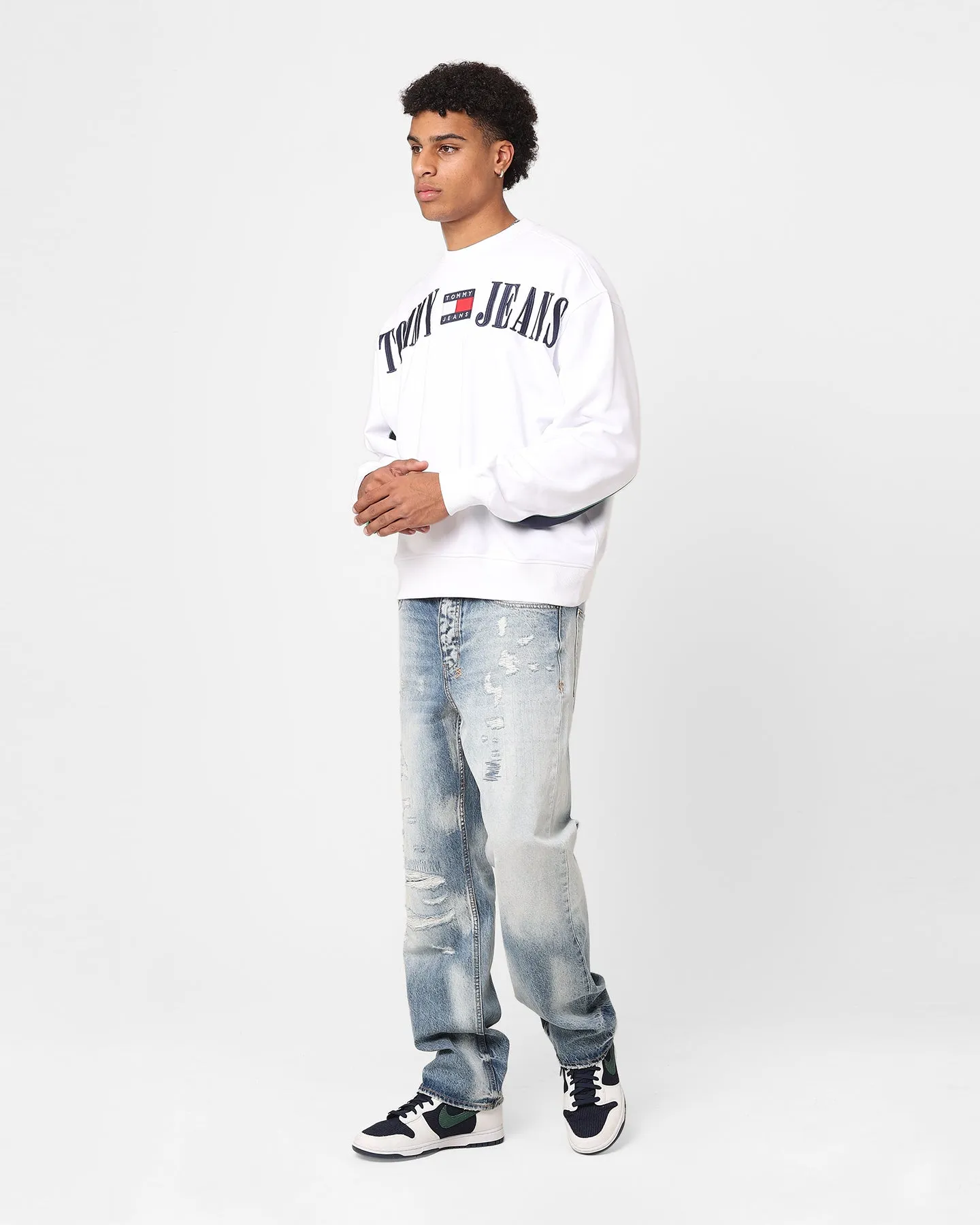 Tommy Jeans Boxy Archive Crewneck White