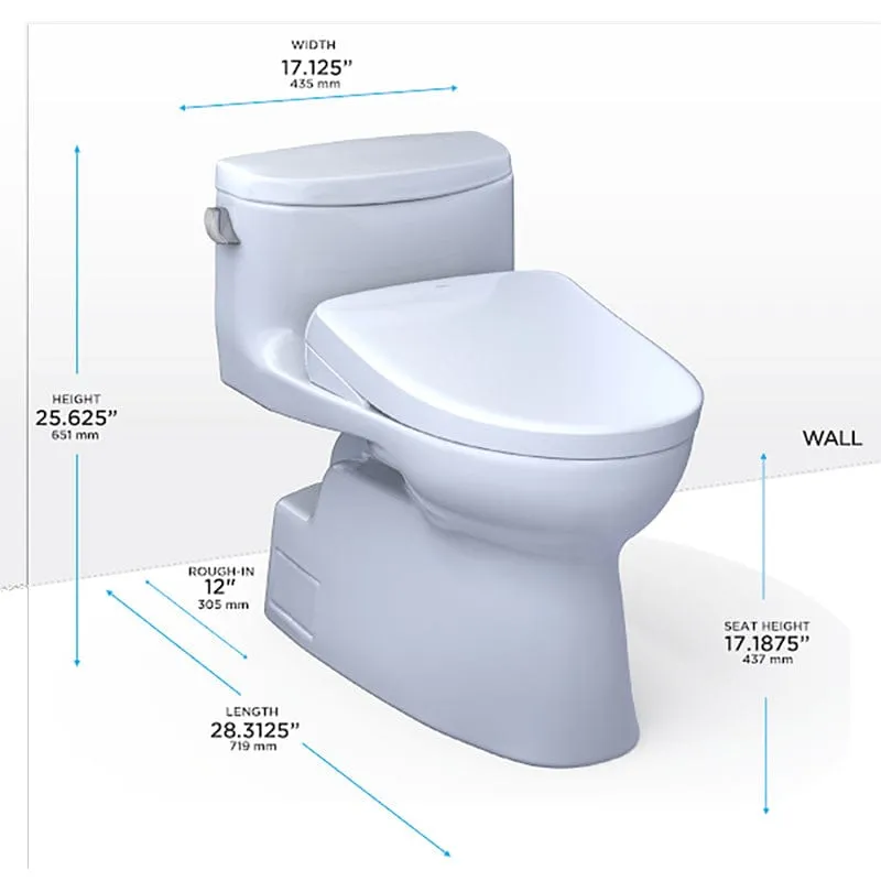 TOTO Carolina II Washlet  S7 One Piece 1.28 GPF