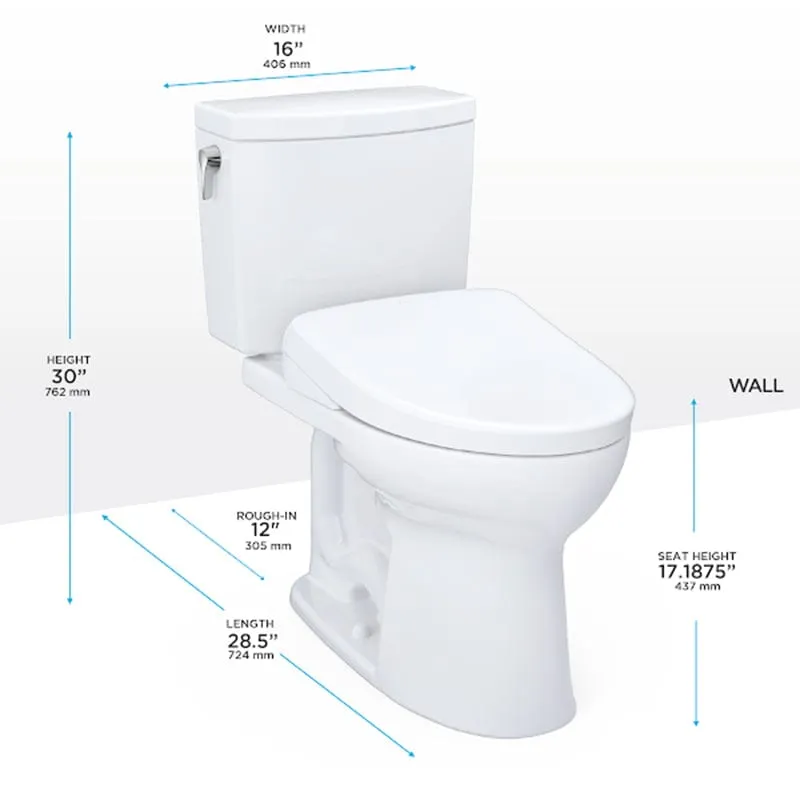 TOTO Drake II 1G Washlet   S7A Two-Piece 1.0 GPF