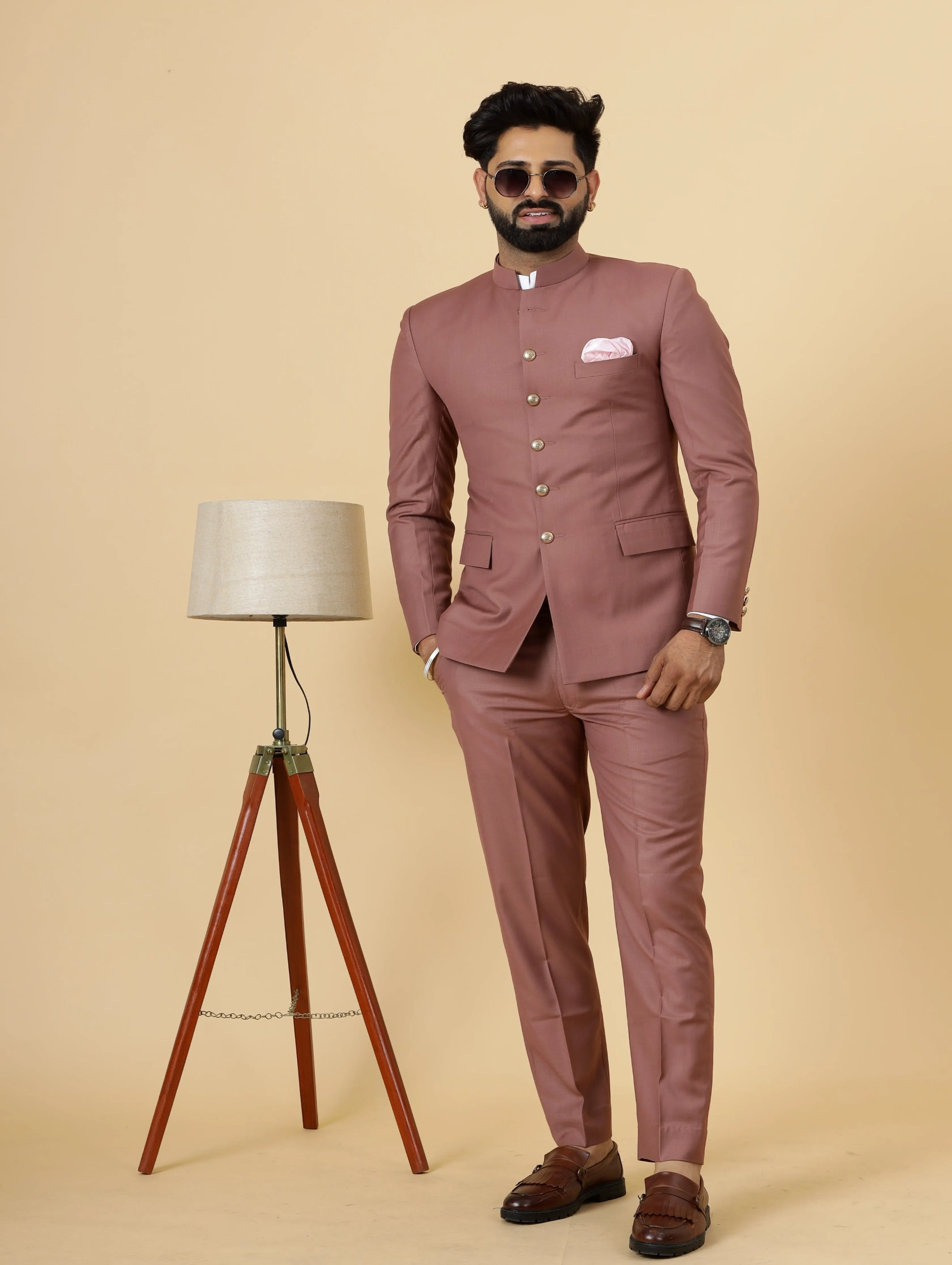 Traditional Rosewood Jodhpuri Suit | Perfect for Wedding and Casual wear|