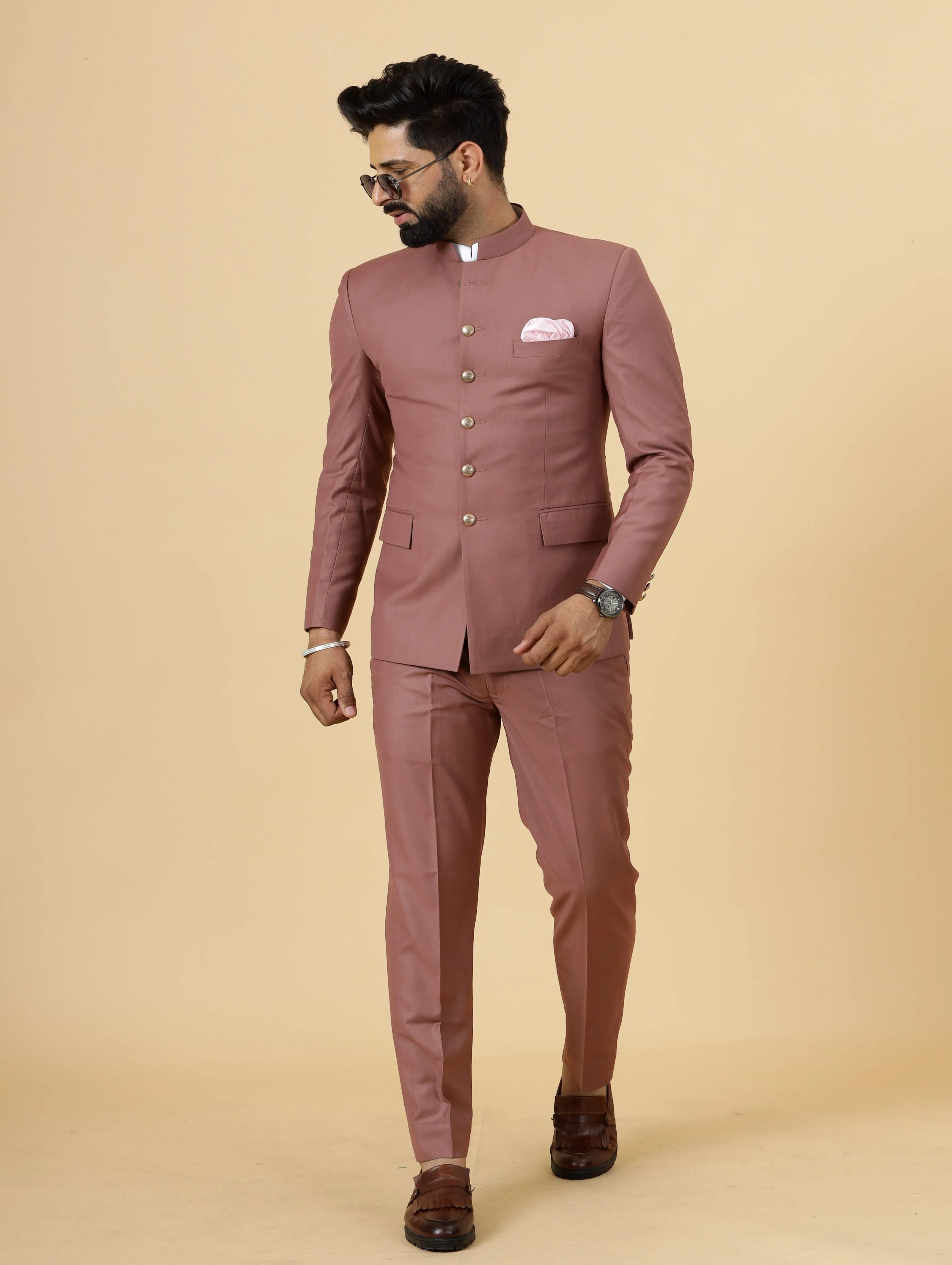 Traditional Rosewood Jodhpuri Suit | Perfect for Wedding and Casual wear|