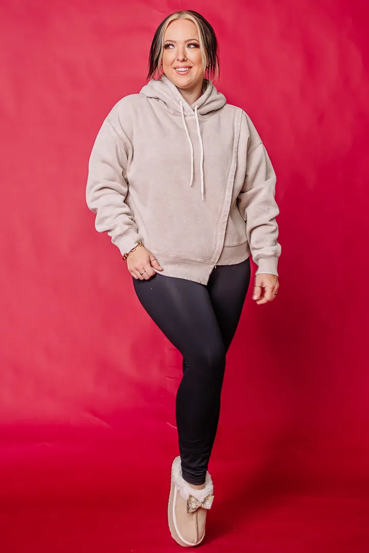 Turn It Around Asymmetric Fleece Hoodie