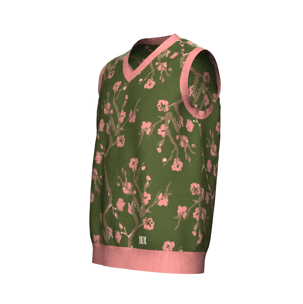 Unisex Jacquard Knitted V-Neck Sweater Vest