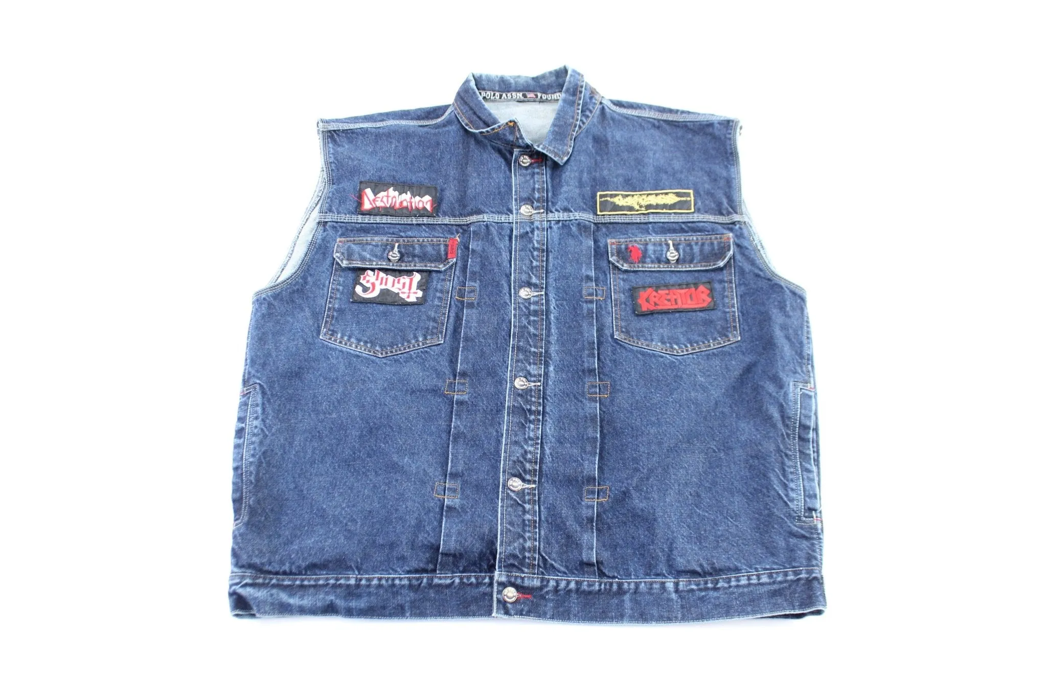 U.S. Polo ASSN. Patched Denim Vest