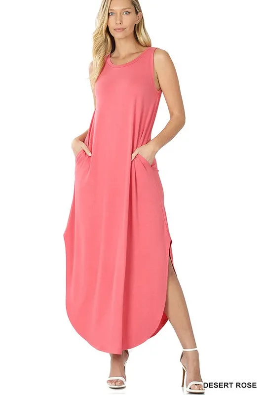 Viscose Sleeveless Maxi Dress