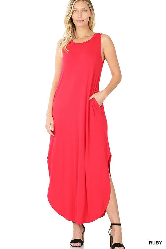 Viscose Sleeveless Maxi Dress