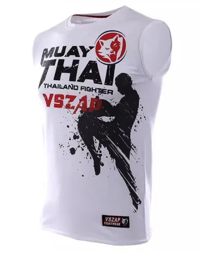 Vszap Bangkok VTT002 Muay Thai Boxing Vest Tank Top S-4XL White