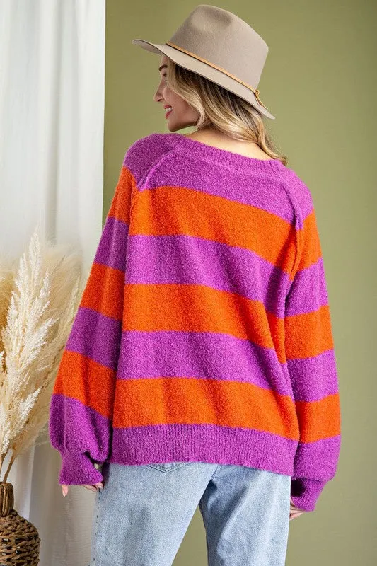 Wide Stripe Knit Sweater