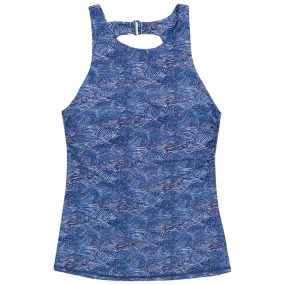 Women’s High Neck Fitted Tankini Top | “Ocean Breeze”