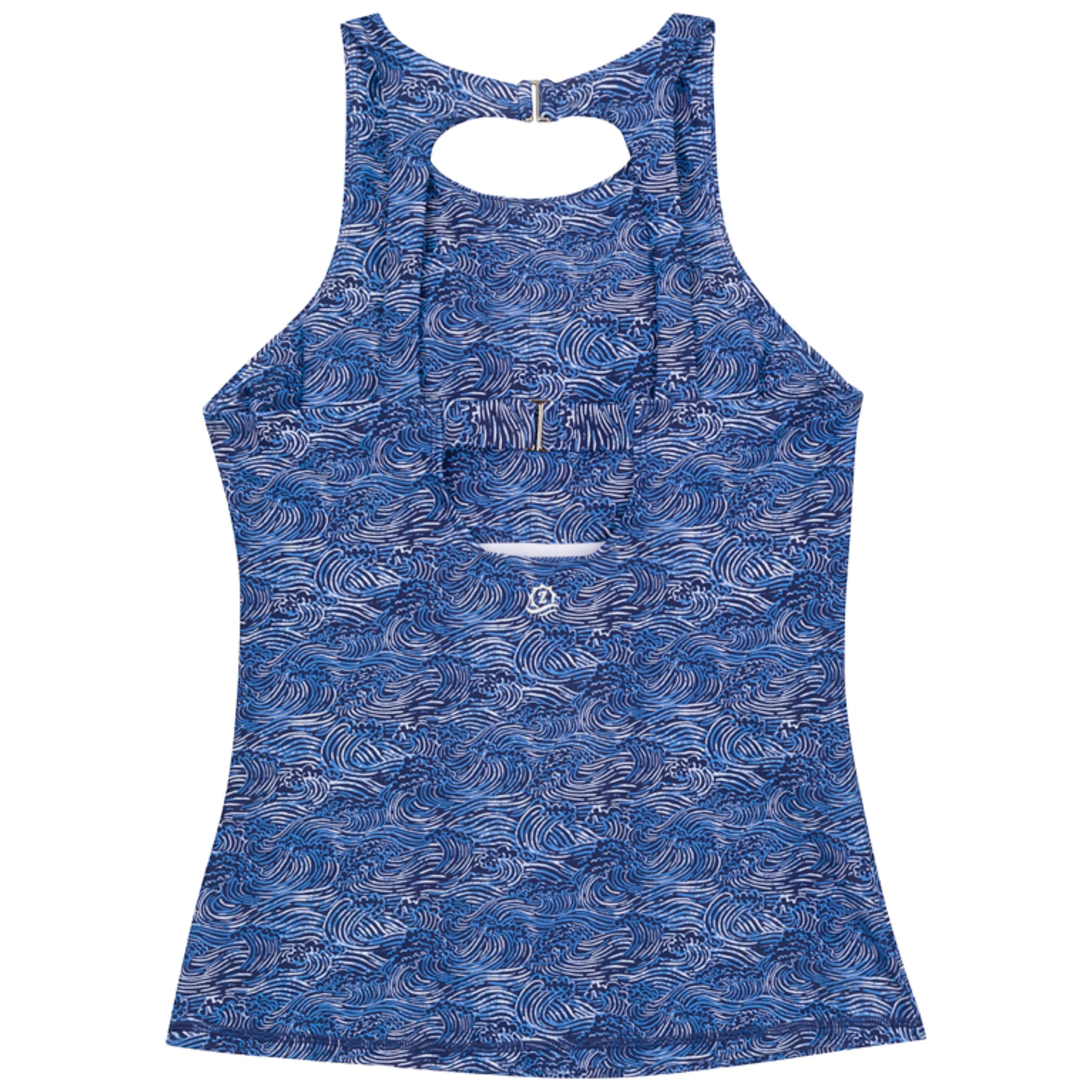 Women’s High Neck Fitted Tankini Top | “Ocean Breeze”