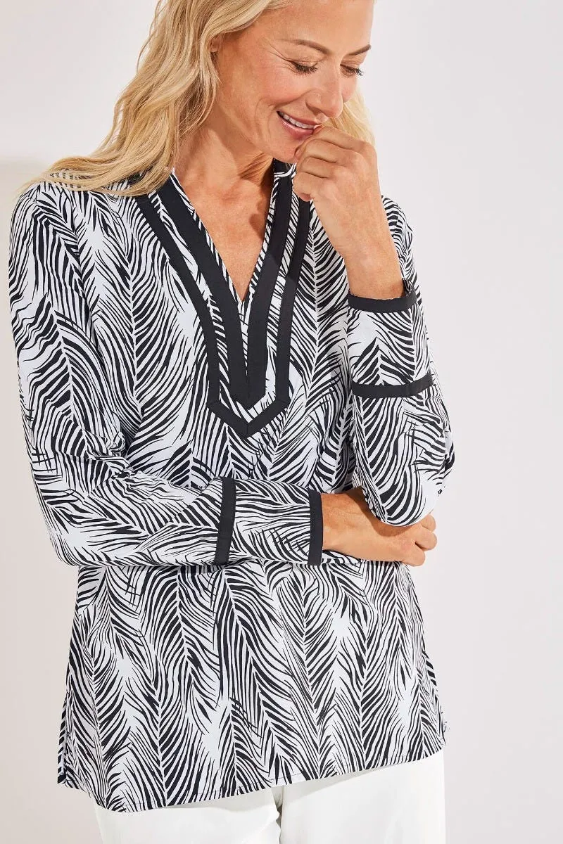 Women's Sampika Tunic Top  |  Black/White Grand Palm