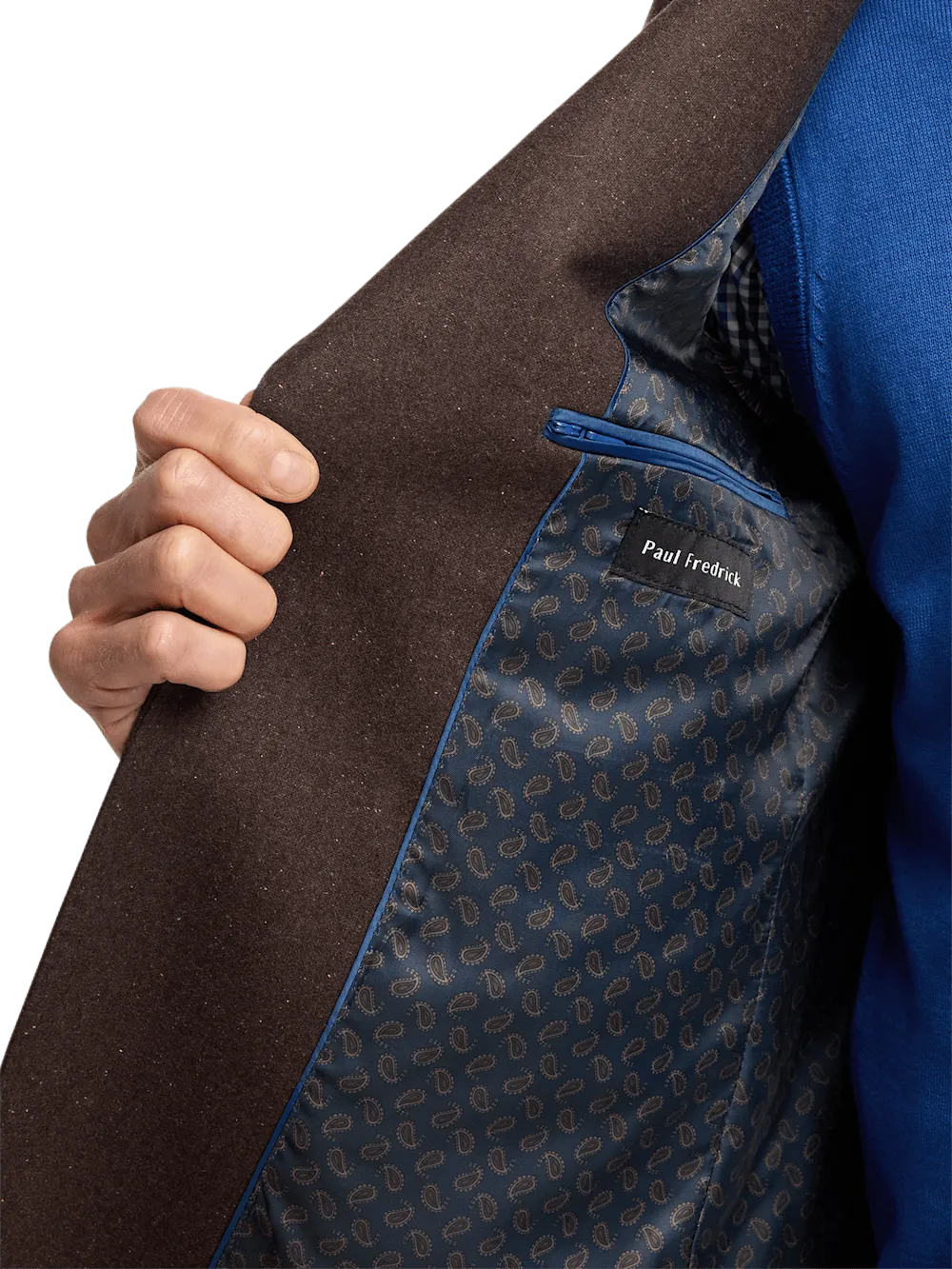 Wool Blend Donegal Single Breasted Notch Lapel Sport Coat - Brown