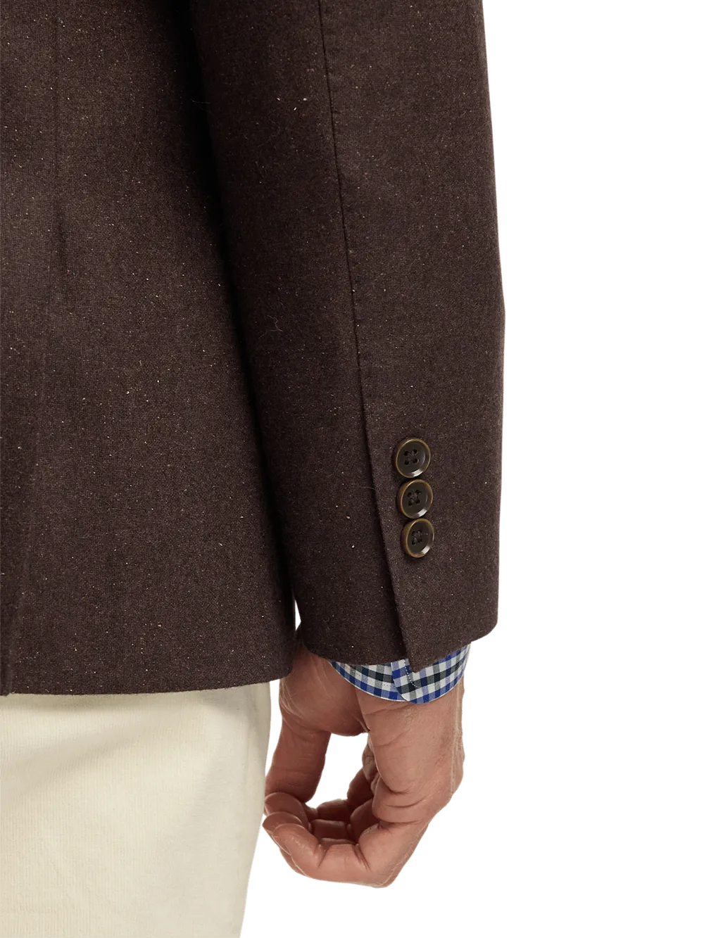 Wool Blend Donegal Single Breasted Notch Lapel Sport Coat - Brown