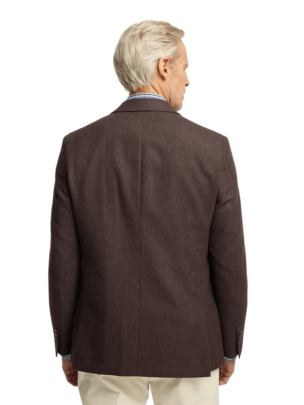 Wool Blend Donegal Single Breasted Notch Lapel Sport Coat - Brown