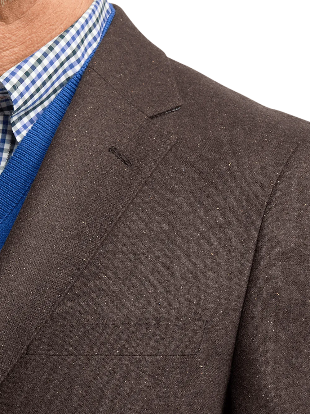 Wool Blend Donegal Single Breasted Notch Lapel Sport Coat - Brown