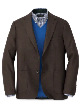 Wool Blend Donegal Single Breasted Notch Lapel Sport Coat - Brown