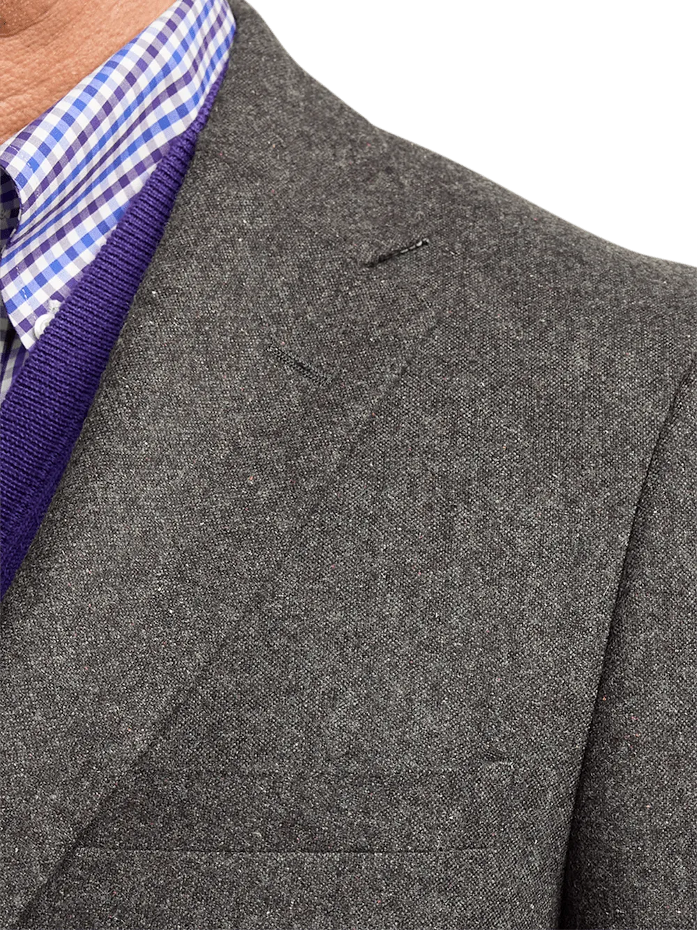 Wool Blend Donegal Single Breasted Notch Lapel Sport Coat - Charcoal