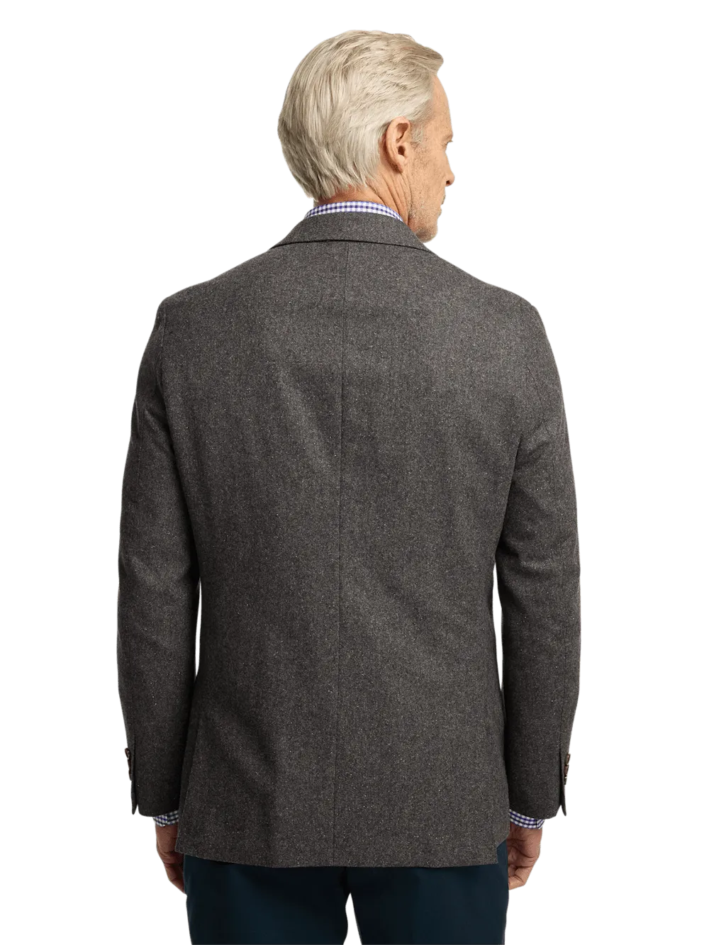 Wool Blend Donegal Single Breasted Notch Lapel Sport Coat - Charcoal