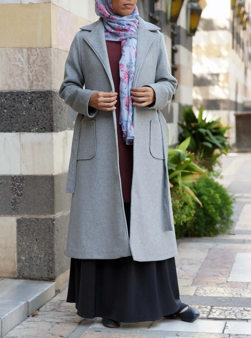 Wool Coat with Detachable Belt