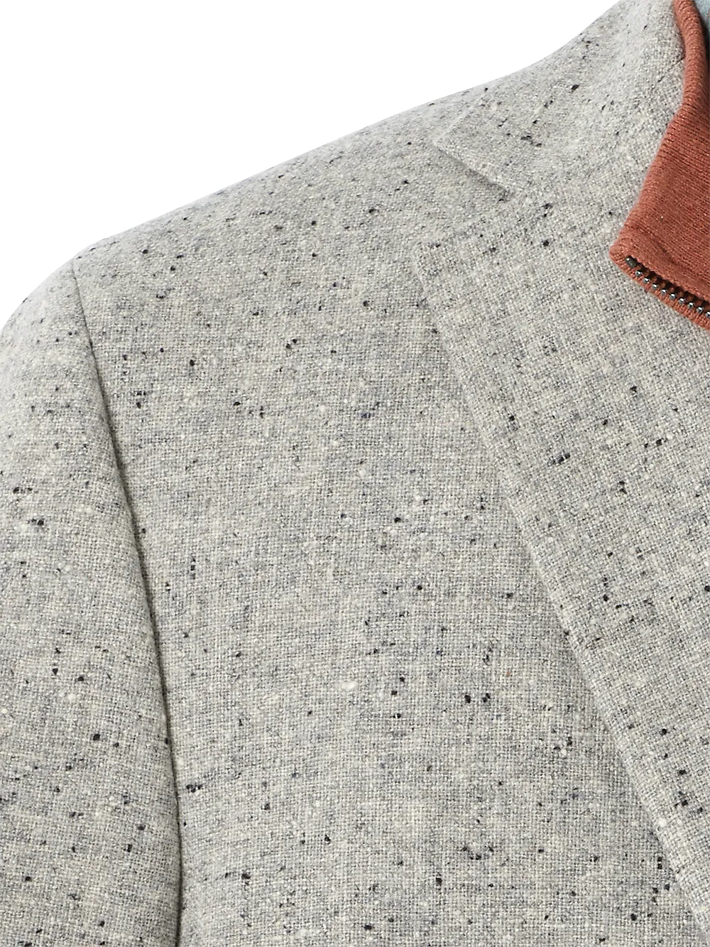 Wool Donegal Notch Lapel Sport Coat - Grey Multi