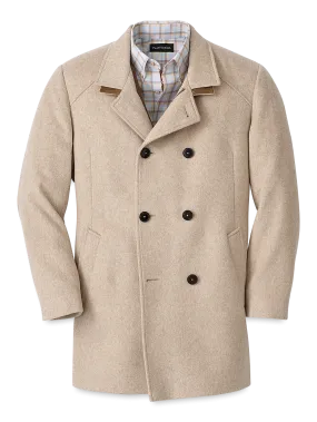 Wool Double Breasted Car Coat - Oatmeal