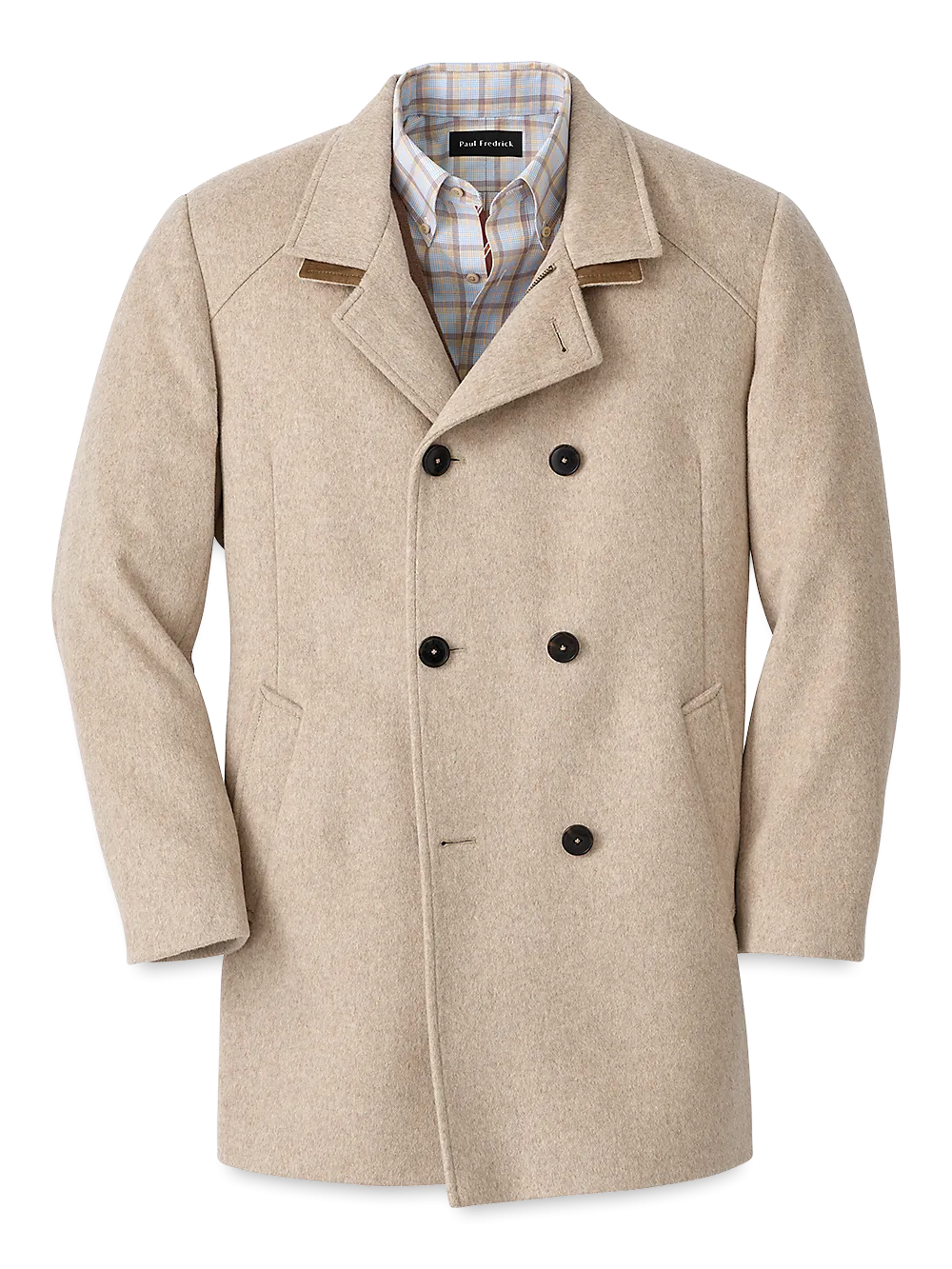 Wool Double Breasted Car Coat - Oatmeal