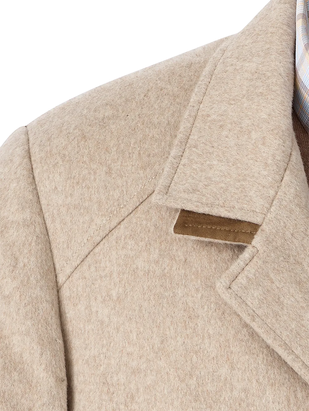 Wool Double Breasted Car Coat - Oatmeal