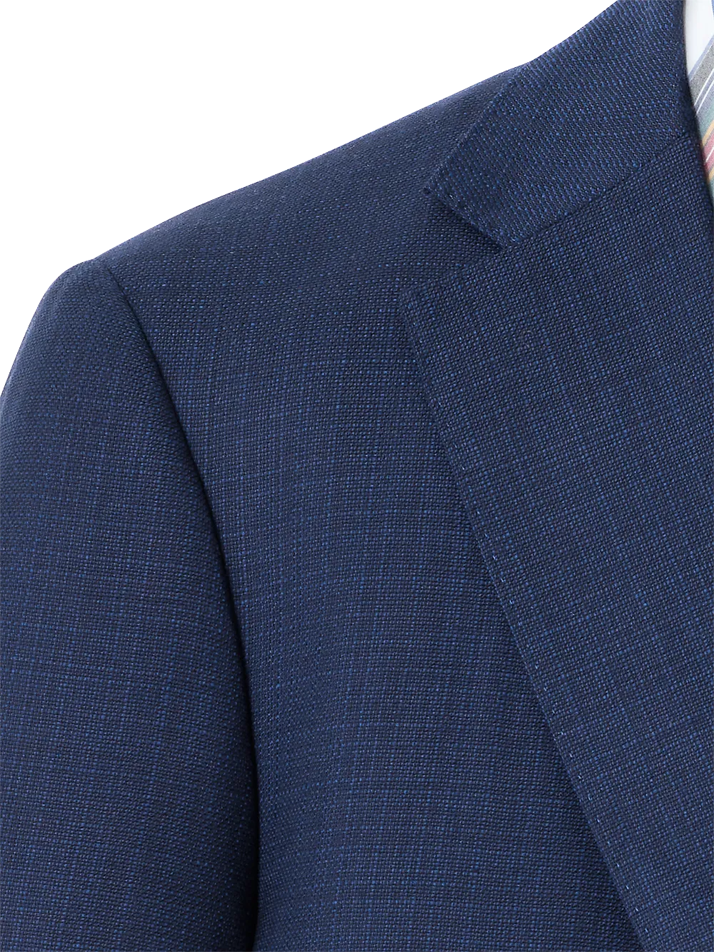 Wool Single Breasted Notch Lapel Sport Coat - Blue