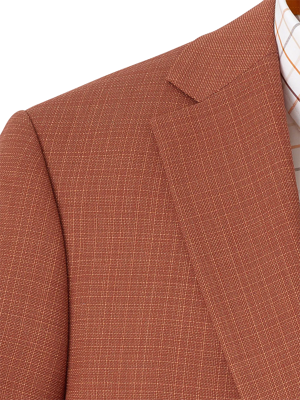 Wool Single Breasted Notch Lapel Sport Coat - Rust