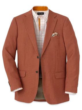 Wool Single Breasted Notch Lapel Sport Coat - Rust