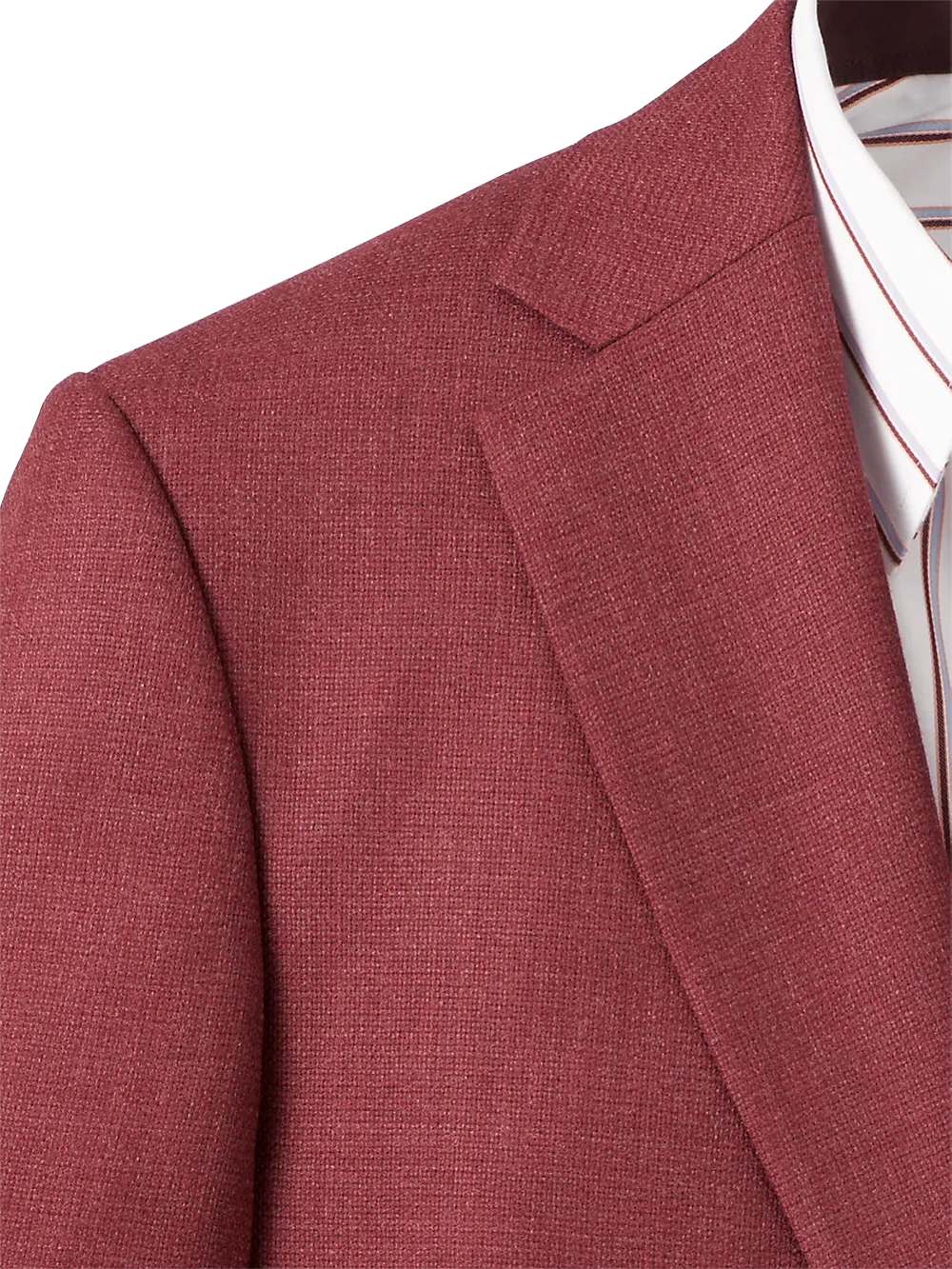 Wool Single Breasted Notch Lapel Sport Coat - Terracotta