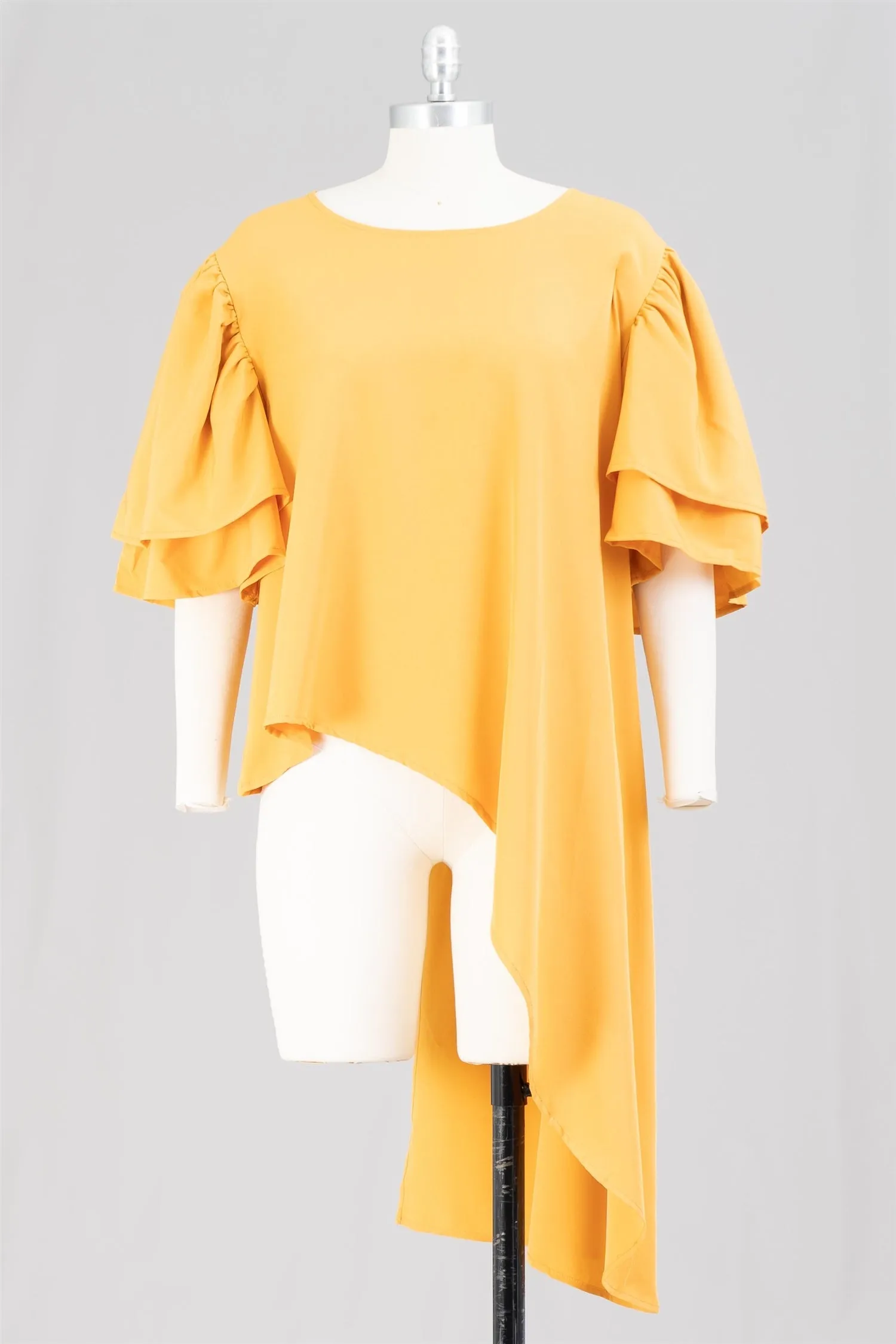 WoWo T20114X Asymmetrical Tunic Top