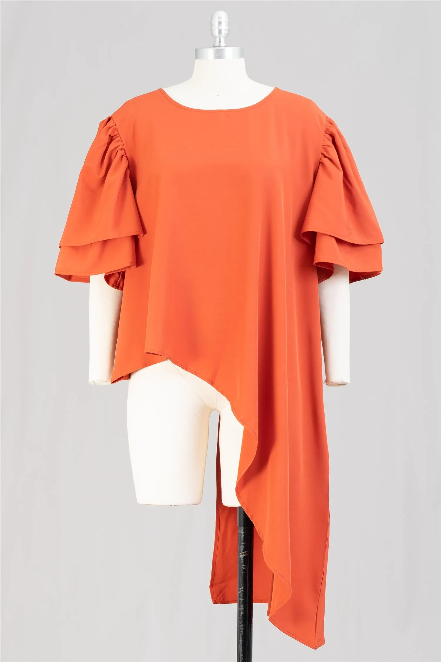 WoWo T20114X Asymmetrical Tunic Top