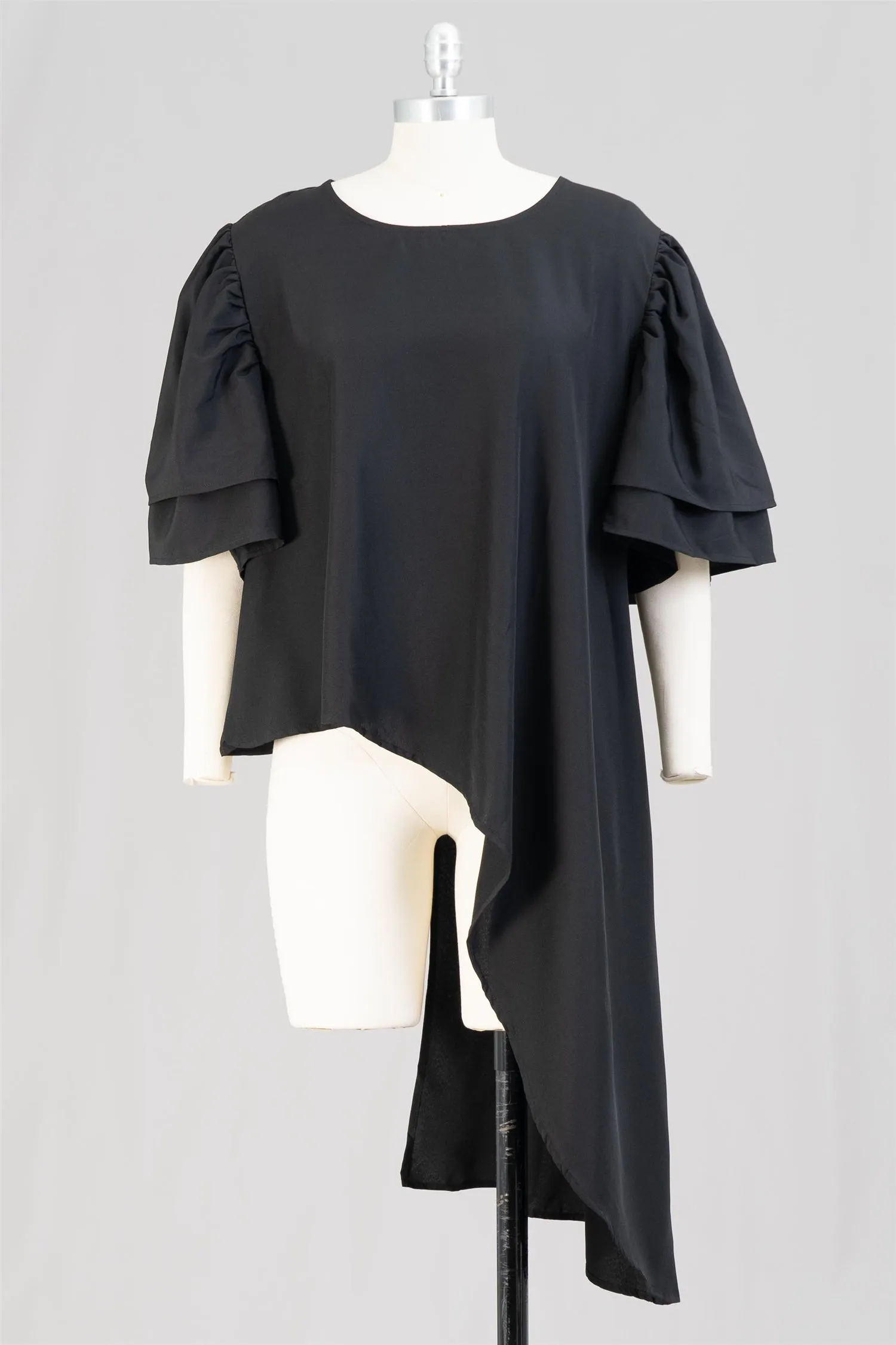 WoWo T20114X Asymmetrical Tunic Top