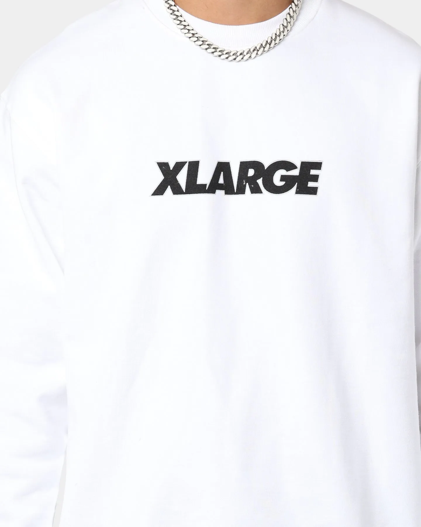 XLARGE Text Logo Crewneck White