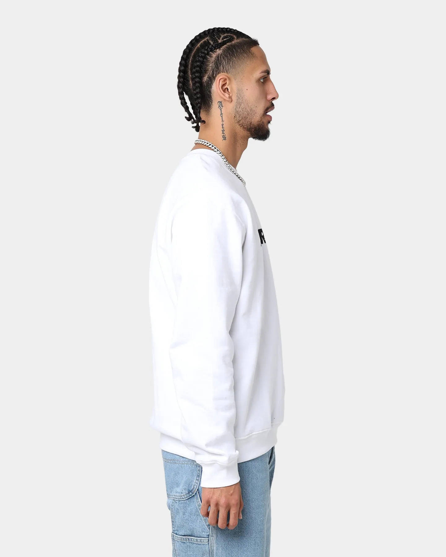 XLARGE Text Logo Crewneck White