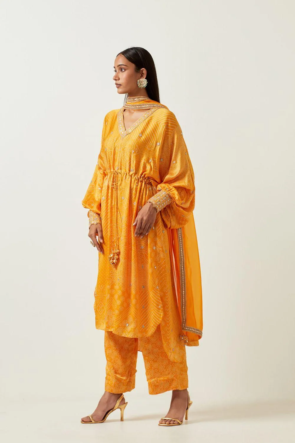 Yellow String Tunic With Pants