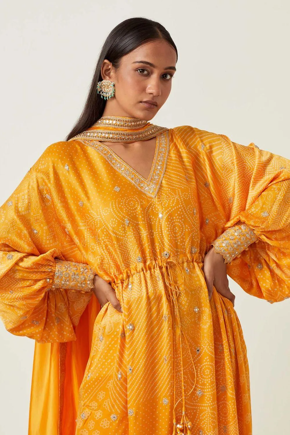 Yellow String Tunic With Pants